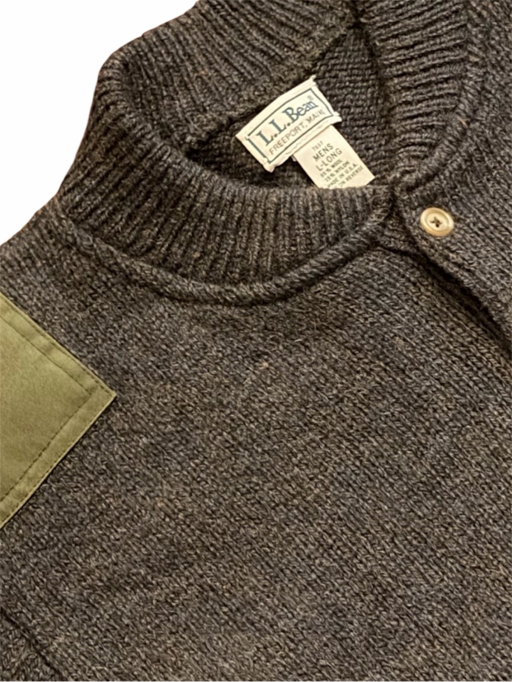 🦄Vintage 90s LL Bean (Catalog Archives) U.SA. MADE Military Wool Henley Sweater